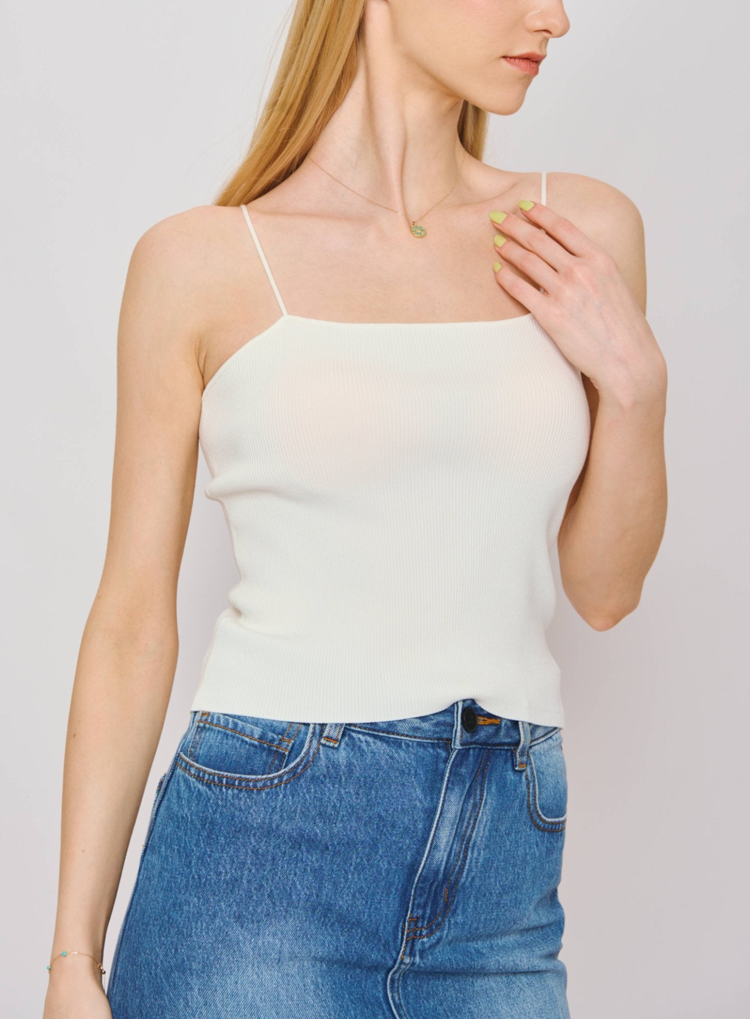 ROXY tencel and silk camisole (White) - STELLAM