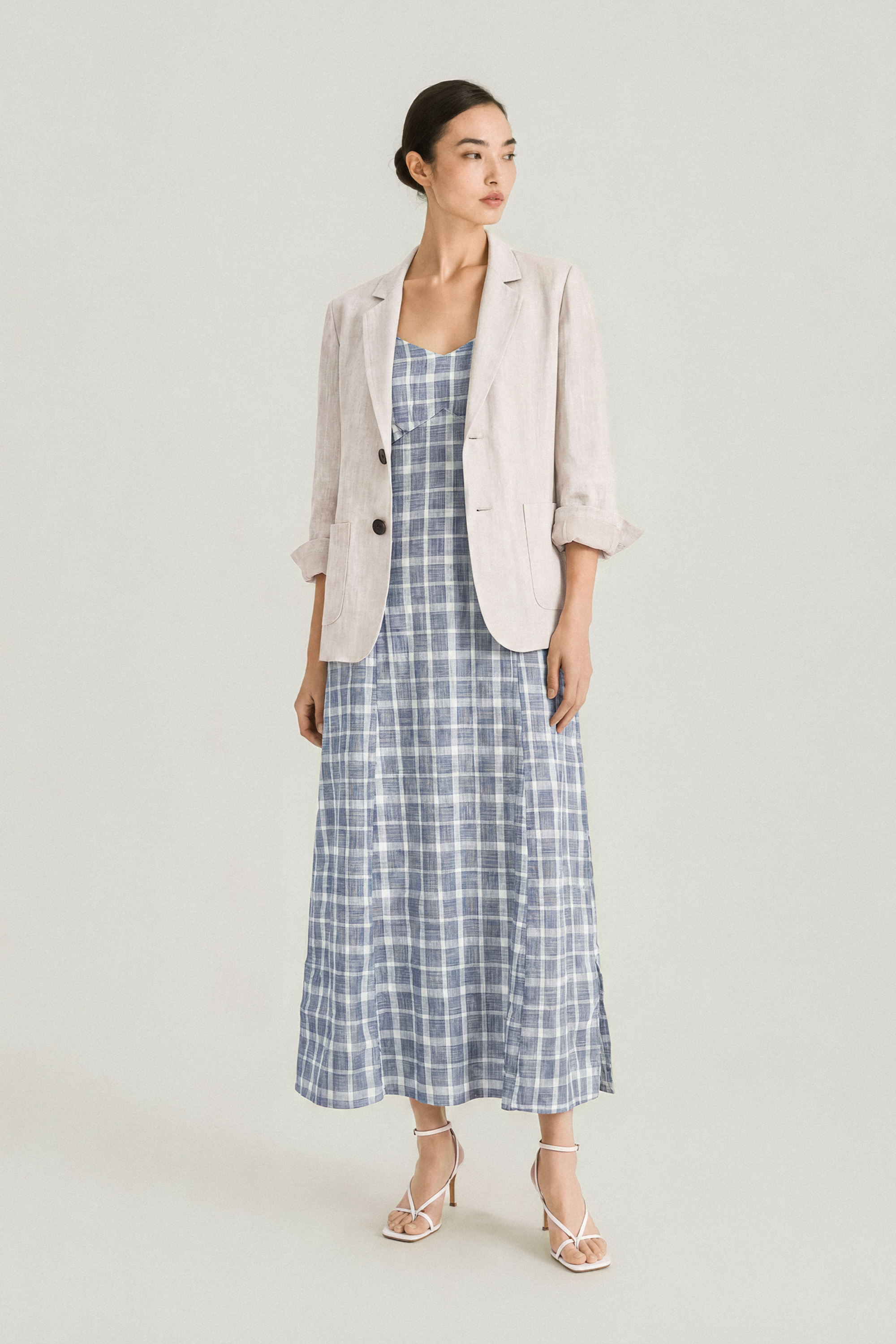 NINI cotton maxi dress	(Tweed)