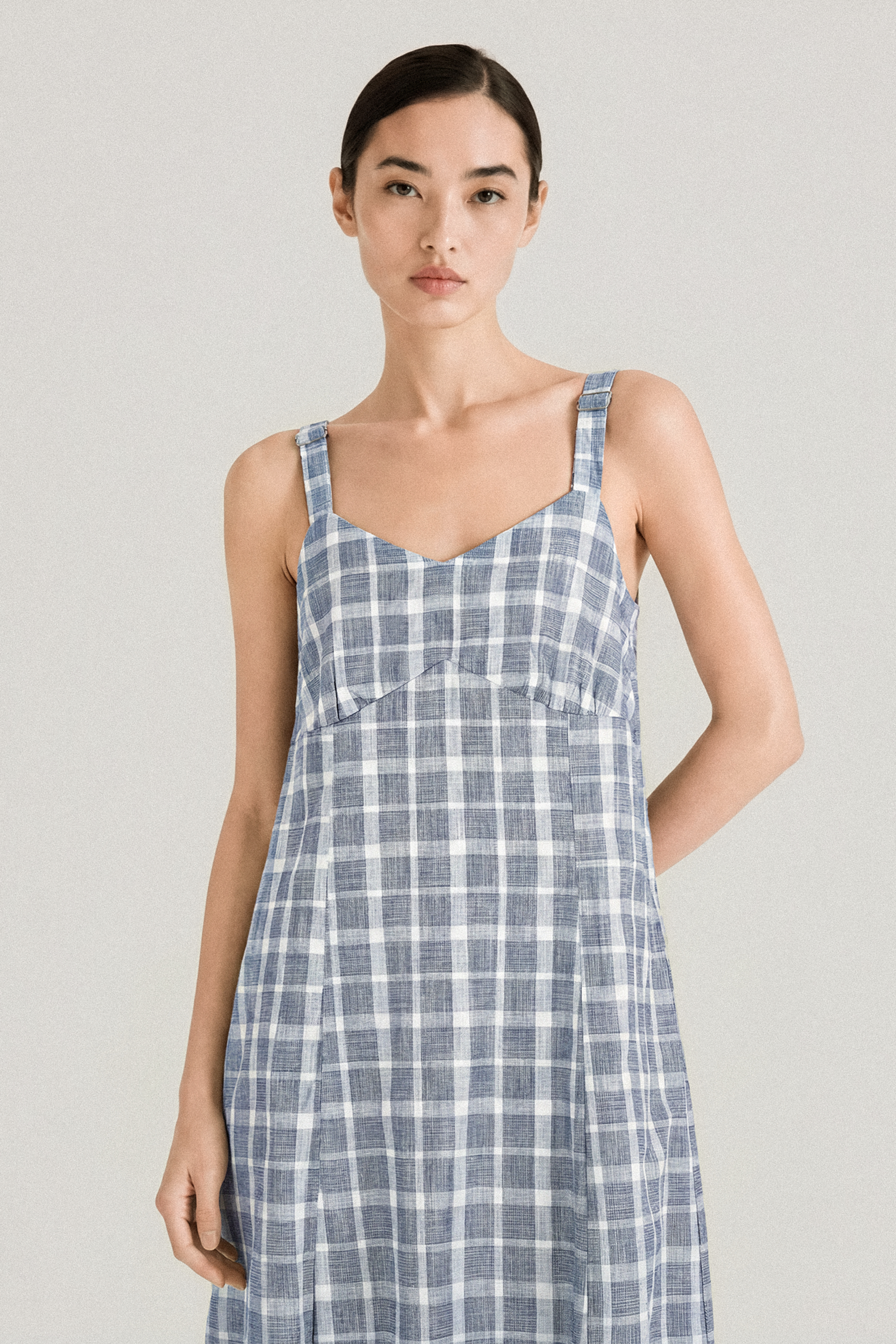 NINI cotton maxi dress	(Tweed)