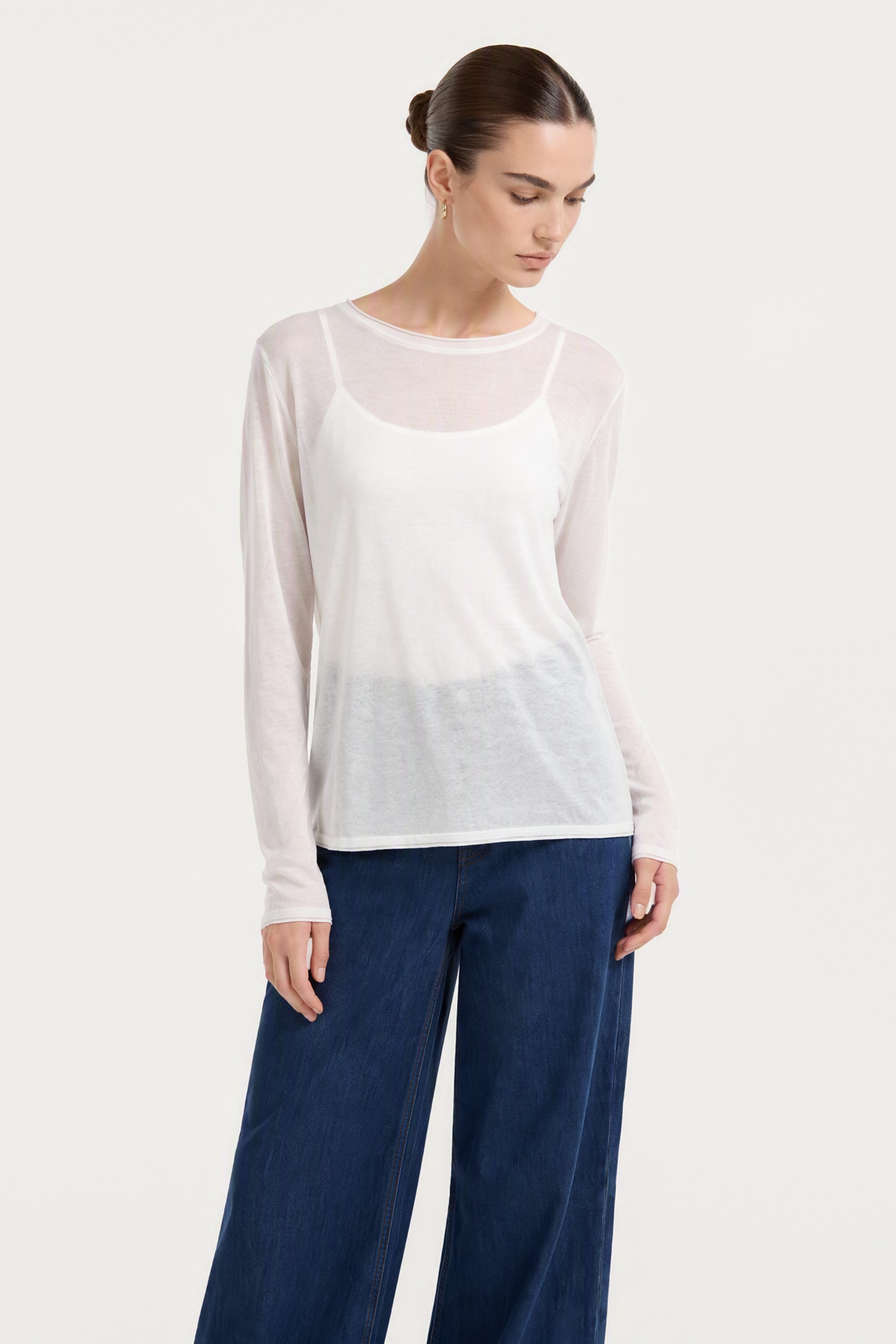 SHINE TENCEL blended top (White)