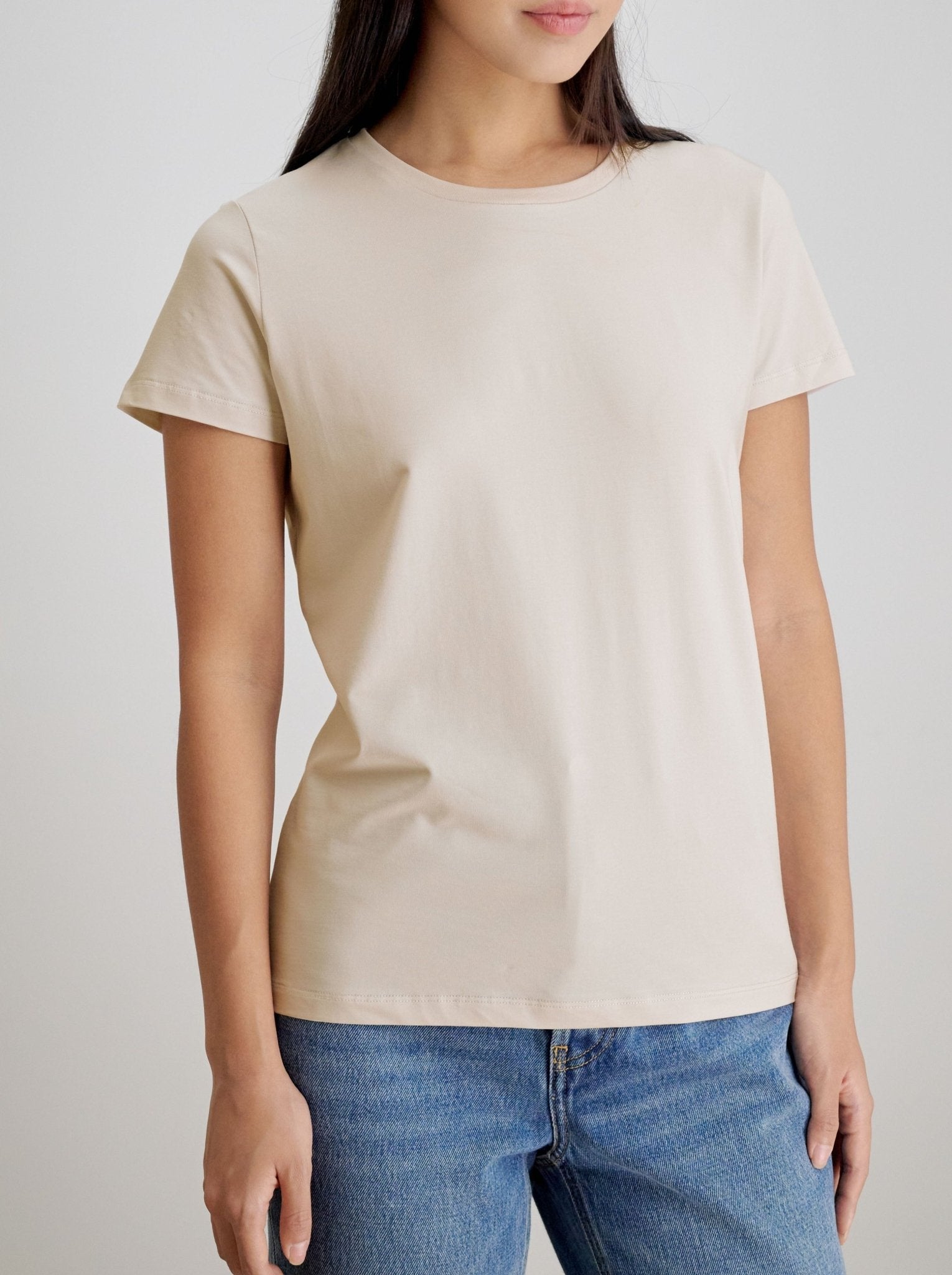 SIGNATURE relaxed jersey tee (Stone) - STELLAM