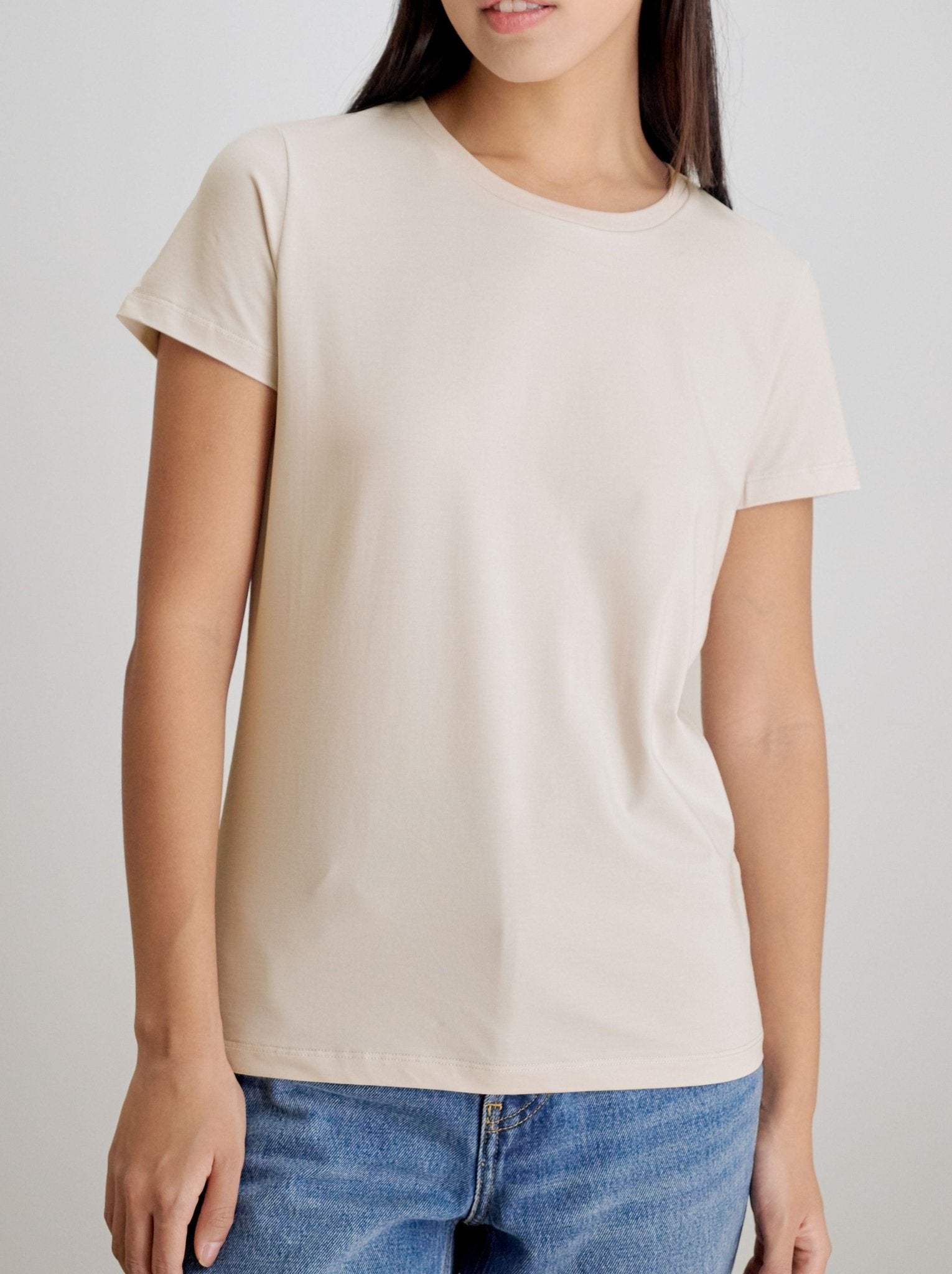 SIGNATURE relaxed jersey tee (Stone) - STELLAM