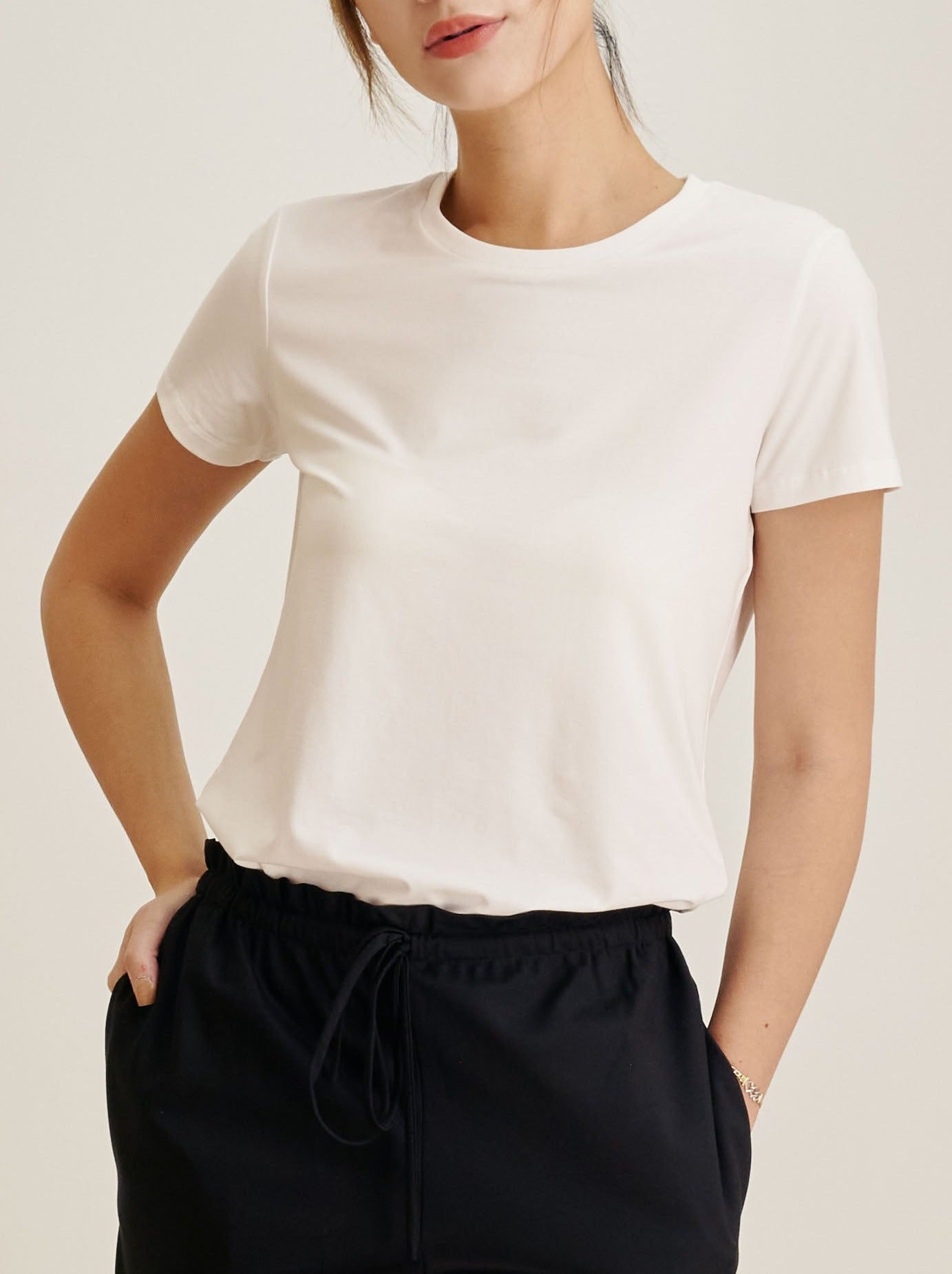 SIGNATURE relaxed jersey tee (White) - STELLAM