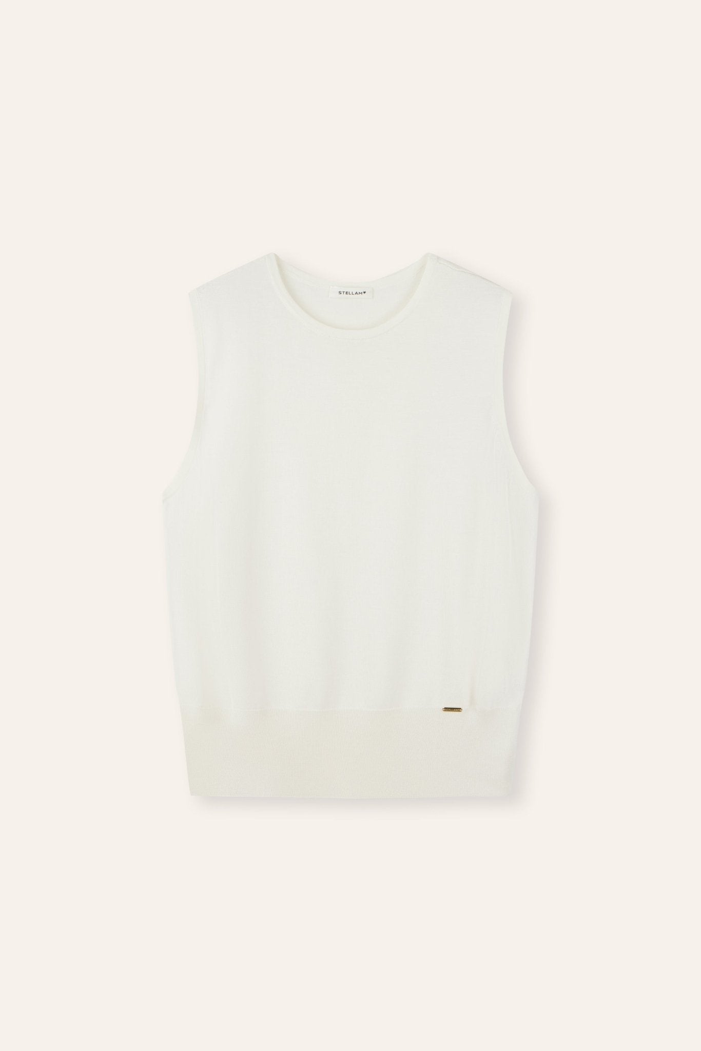 SILK -VIOLET tank top (White) - STELLAM