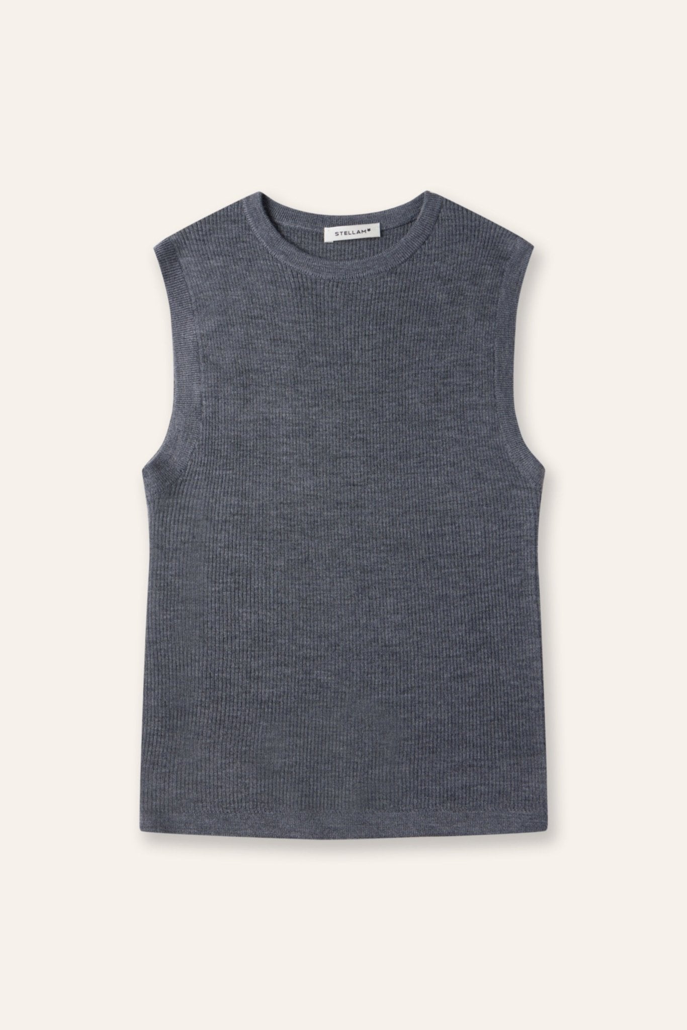 SL silk-blended tank top (Grey) - STELLAM