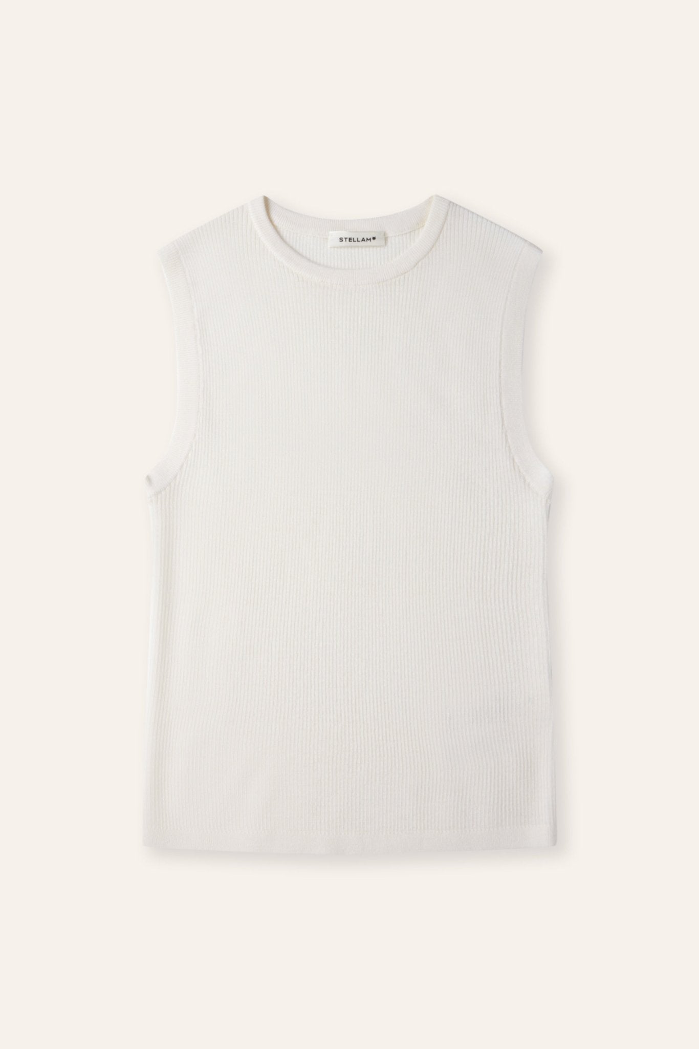 SL silk-blended tank top (White) - STELLAM