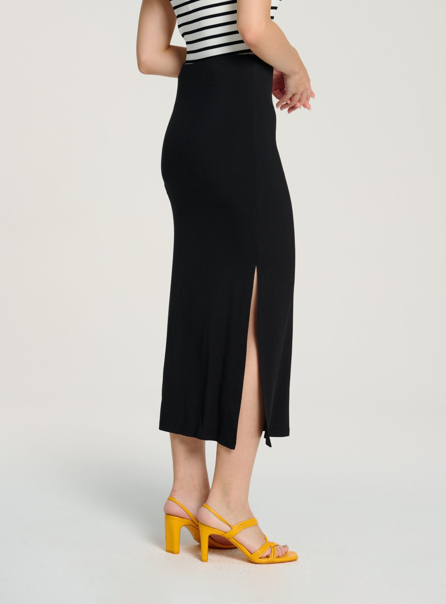 SMITHS jersey skirt (Black) - STELLAM