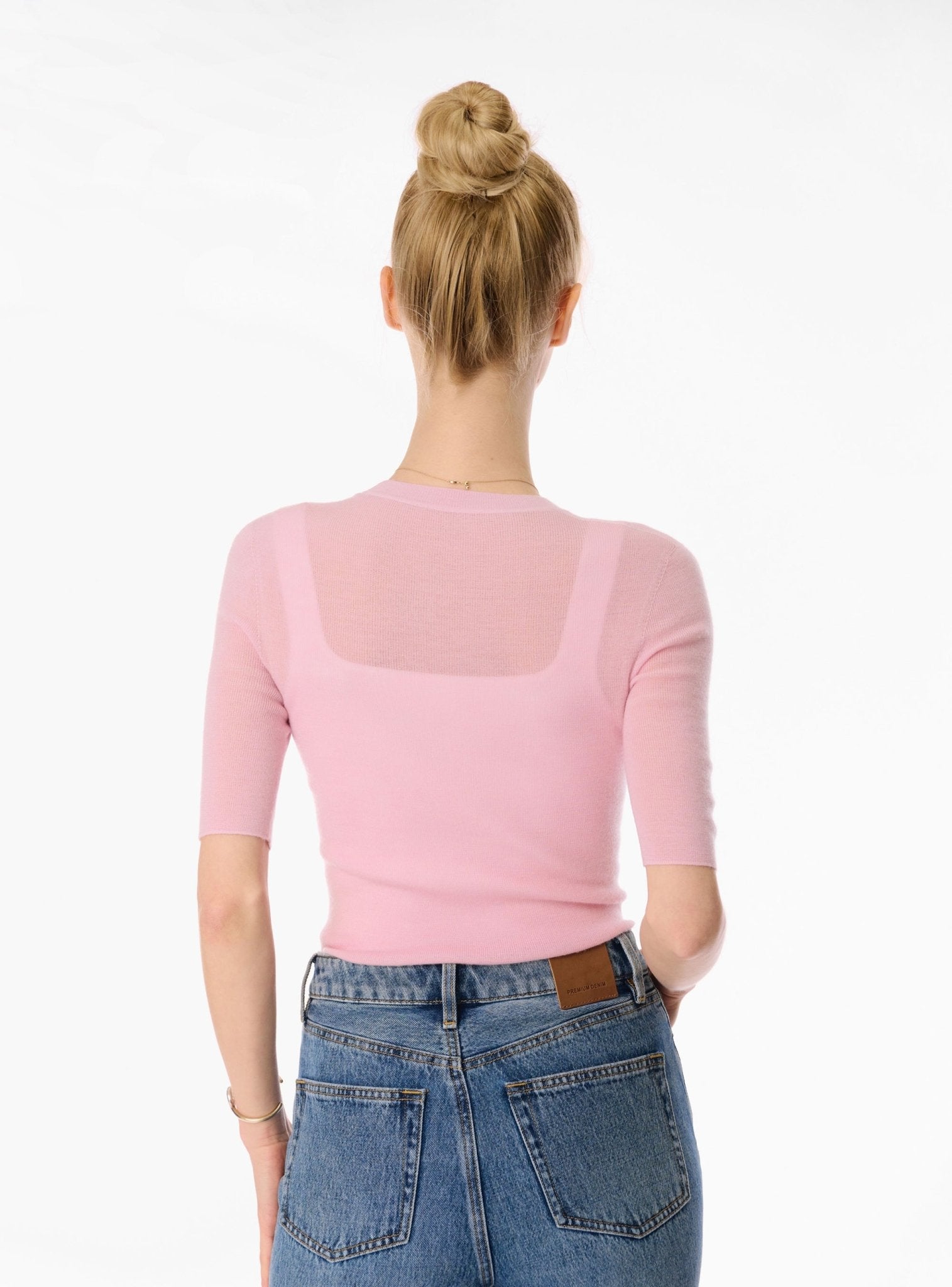 TAYLOR seamless mid-sleeves top (Pink) - STELLAM