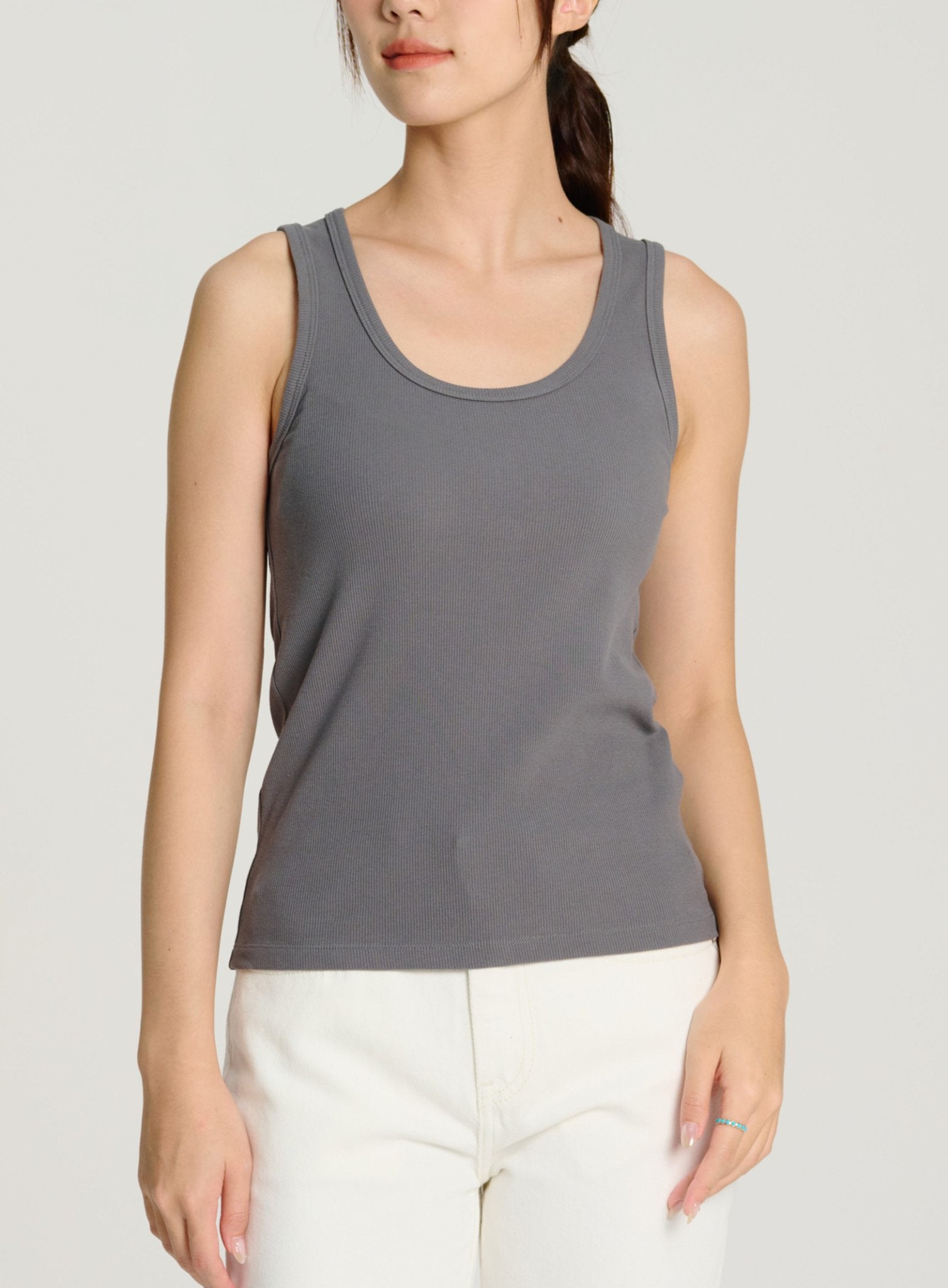 VIN eco-cotton tank top (Grey) - STELLAM